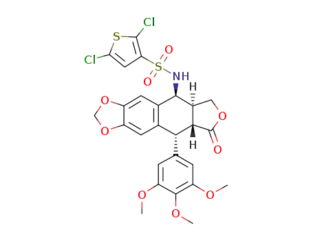 Molecular Structure of 1365699-65-5 (4β-[2,5-dichlorothiophene-3-sulfonamido]podophyllotoxin)
