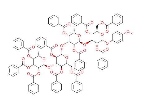 p-methoxyphenyl 2,3,4-tri-O-benzoyl-6-deoxy-α-L-talopyranosyl-(1->3)-2,4,6-tri-O-benzoyl-β-D-glucopyranosyl-(1->3)-2,4-di-O-benzoyl-6-deoxy-α-L-talopyranosyl-(1->3)-2,4,6-tri-O-benzoyl-α-D-glucopyranoside