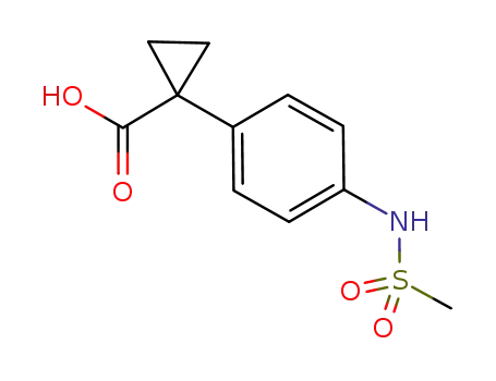 Molecular Structure of 824936-64-3 (Cyclopropanecarboxylic acid, 1-[4-[(methylsulfonyl)amino]phenyl]-)