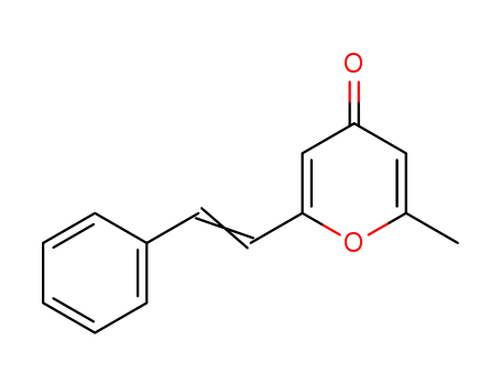 Molecular Structure of 92254-17-6 (4H-Pyran-4-one, 2-methyl-6-(2-phenylethenyl)-)