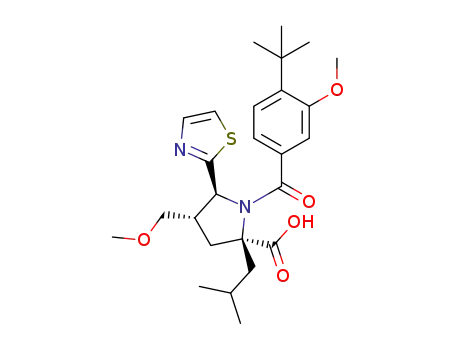 (2S,4S,5S)-1-(4-(tert-butyl)-3-methoxybenzoyl)-2-isobutyl-4-(methoxymethyl)-5-(thiazol-2-yl)pyrrolidine-2-carboxylic acid