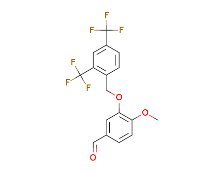 Molecular Structure of 1264753-88-9 (3-{[2,4-bis(trifluoromethyl)benzyl]oxy}-4-methoxybenzaldehyde)