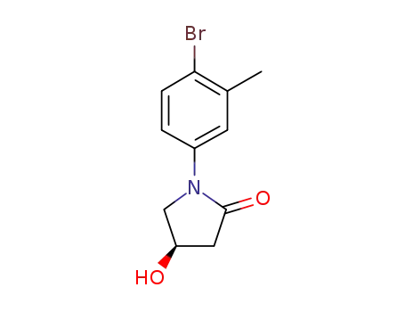 Molecular Structure of 1253926-33-8 ((R)-1-(4-bromo-3-methyl-phenyl)-4-hydroxy-pyrrolidin-2-one)