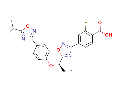 2-Fluoro-4-(5-{(1R)-1-[4-(5-isopropyl-1,2,4-oxadiazol-3-yl)phenoxy]propyl}-1,2,4-oxadiazol-3-yl)benzoic acid