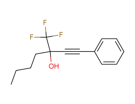 Molecular Structure of 114389-80-9 (1-phenyl-3-(trifluoromethyl)hept-1-yn-3-ol)