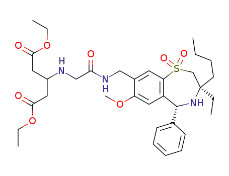 diethyl 3-{[2-({[(3R,5R)-3-butyl-3-ethyl-7-(methyloxy)-1,1-dioxido-5-phenyl-2,3,4,5-tetrahydro-1,4-benzothiazepin-8-yl]methyl}amino)-2-oxoethyl]amino}pentanedioate