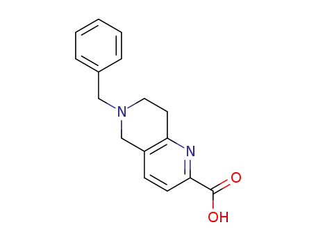 Molecular Structure of 1160995-15-2 (6-Benzyl-5,6,7,8-tetrahydro-1,6-naphthyridine-2-carboxylic acid)