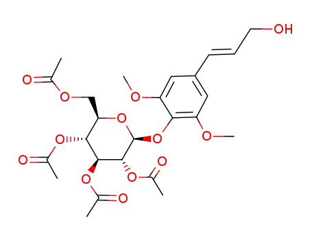 Molecular Structure of 203179-64-0 ((2R,3R,4S,5R,6S)-2-(acetoxymethyl)-6-(4-((E)-3-hydroxyprop-1-en-1 -yl)-2,6-dimethoxyphenoxy)tetrahydro-2H-pyran-3,4,5-triyl triacetate)