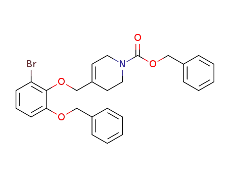 Molecular Structure of 1372147-81-3 (benzyl 4-[2-(benzyloxy)-6-bromophenoxymethyl]-1,2,3,6-tetrahydropyridine-1-carboxylate)