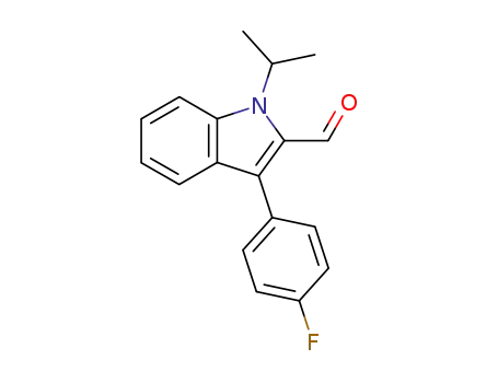 Molecular Structure of 101125-34-2 (3-(4-FLUORO-PHENYL)-1-ISOPROPYL-1H-INDOLE-2-CARBALDEHYDE)