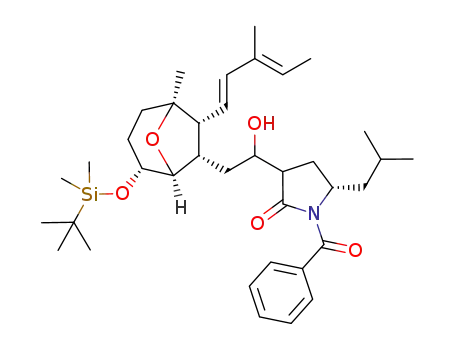 (5S)-3-(2-((1S,4R,5S,6S,7R)-4-(tert-butyldimethylsilyloxy)-1-methyl-7-((1E,3E)-3-methylpenta-1,3-dienyl)-8-oxabicyclo[3.2.1]octan-6-yl)-1-hydroxyethyl)-5-isobutyl-1-(phenylcarbonyl)pyrrolidin-2-one