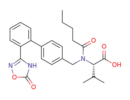 Molecular Structure of 934736-50-2 (N-valeryl-N-[(2'-(4,5-dihydro-5-oxo-1,2,4-oxadiazol-3-yl)biphenyl-4-yl)methyl]-L-valine)