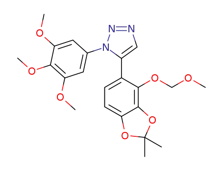 Molecular Structure of 1355330-37-8 (5-(4-(methoxymethoxy)-2,2-dimethylbenzo[d][1,3]-dioxol-5-yl)-1-(3,4,5-trimethoxyphenyl)-1H-1,2,3-triazole)