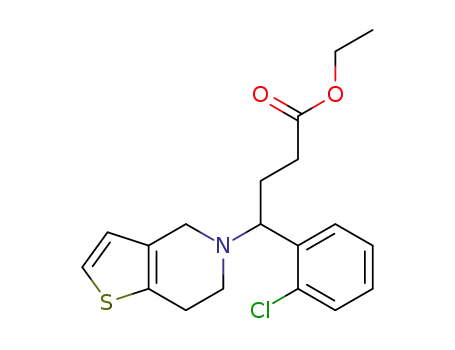 Molecular Structure of 1373491-72-5 (4-(2-chlorophenyl)-4-(6,7-dihydro-4H-thieno[3,2-c]pyridine-5-yl)butyric acid ethyl ester)