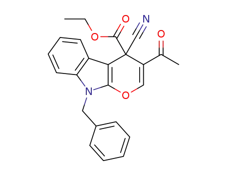 ethyl 3-acetyl-9-benzyl-4-cyano-4,9-dihydropyrano[2,3-b]indole-4-carboxylate