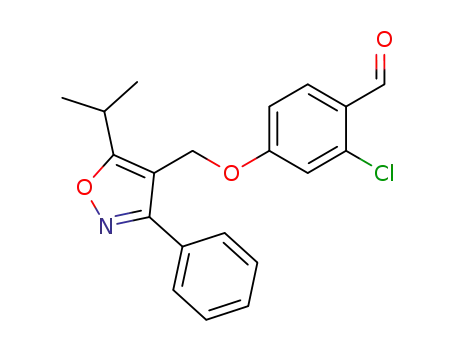 Molecular Structure of 1374961-77-9 (2-chloro-4-[(5-isopropyl-3-phenylisoxazol-4-yl)methoxy]benzaldehyde)