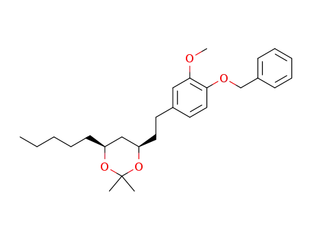 Molecular Structure of 1360109-90-5 ((4R,6S)-4-(4-(benzyloxy)-3-methoxyphenethyl)-2,2-dimethyl-6-pentyl-1,3-dioxane)
