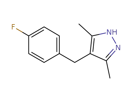 Molecular Structure of 1189140-61-1 (4-(4-fluorobenzyl)-3,5-dimethyl-1H-pyrazole)