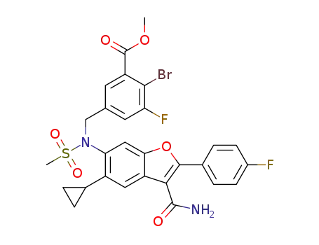 methyl 5-{[[3-(aminocarbonyl)-5-cyclopropyl-2-(4-fluorophenyl)-1-benzofuran-6-yl](methylsulfonyl)amino]methyl}-2-bromo-3-fluorobenzoate