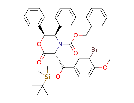 (3R,5R,6S)-benzyl 3-((3-bromo-4-methoxyphenyl)((tert-butyldimethylsilyl) oxy)methyl)-2-oxo5,6-diphenylmorpholine-4-carboxylate