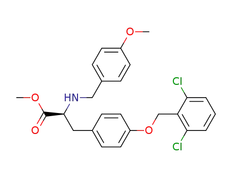 Molecular Structure of 610314-16-4 ((S)-3-[4-(2,6-Dichloro-benzyloxy)-phenyl]-2-(4-methoxy-benzylamino)-propionic acid methyl ester)