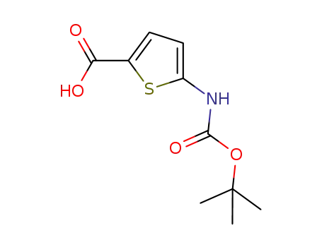 Molecular Structure of 1094071-11-0 (5-(N-tert-butoxycarbonyl)aminothiophene-2-carboxylic acid)