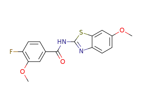 Molecular Structure of 1361253-19-1 (4-fluoro-3-methoxy-N-(6-methoxy-1,3-benzothiazol-2-yl)benzamide)