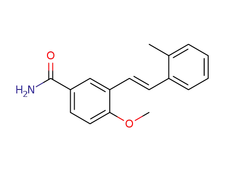 Molecular Structure of 1360060-25-8 (4-methoxy-3-[(E)-2-(2-tolyl)vinyl]benzamide)