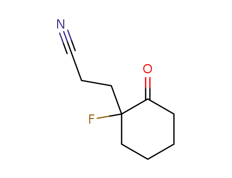 Cyclohexanepropanenitrile,  1-fluoro-2-oxo-