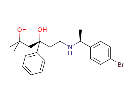 Molecular Structure of 1383540-72-4 ((S)-6-((S)-1-(4-bromophenyl)ethylamino)-2-methyl-4-phenylhexane-2,4-diol)