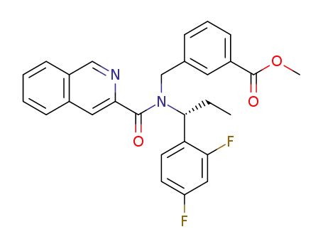 Molecular Structure of 1398584-52-5 (methyl 3-({[(1R)-1-(2,4-difluorophenyl)propyl](isoquinolin-3-ylcarbonyl)amino}methyl)benzoate)