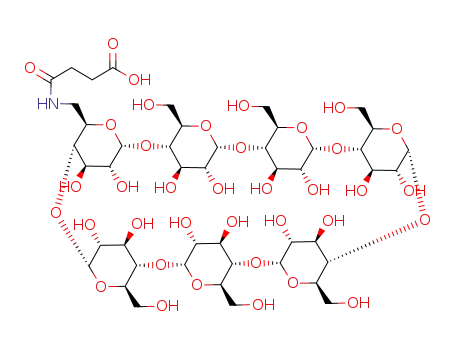 Molecular Structure of 136790-52-8 (mono-6'-deoxy-6'-amidosuccinyl-β-cyclomaltoheptaose)