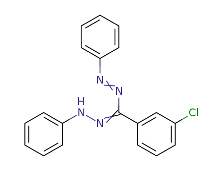 Molecular Structure of 88990-49-2 (Diazene, [(3-chlorophenyl)(phenylhydrazono)methyl]phenyl-)