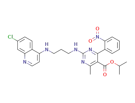5-isopropyloxycarbonyl-6-methyl-4-(2-nitrophenyl)-2-[3-(7-chloroquinolin-4-ylamino)propylamino]pyrimidine