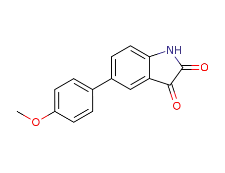 Molecular Structure of 861389-63-1 (5-(4-METHOXYPHENYL)-1H-INDOLE-2,3-DIONE)