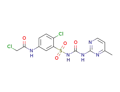 2-chloro-N-(4-chloro-3-(N-(4-methylpyrimidin-2-ylcarbamoyl)sulfamoyl)phenyl)acetamide