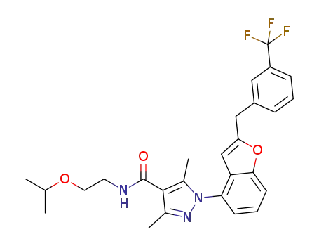 3,5-dimethyl-N-[2-(1-methylethoxy)ethyl]-1-[2-[3-(trifluoromethyl)benzyl]-1-benzofuran-4-yl]-1H-pyrazole-4-carboxamide
