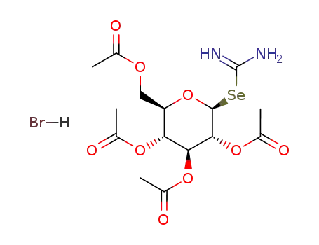 Molecular Structure of 50793-60-7 (2,3,4,6-tetra-O-acetyl-β-D-glucopyranosyl isoselenuronium bromide)