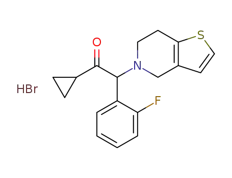 Molecular Structure of 1287752-37-7 (1-cyclopropyl-2-(6,7-dihydrothieno[3,2-c]pyridin-5(4H)-yl)-2-(2-fluorophenyl)ethanone hydrobromide salt)