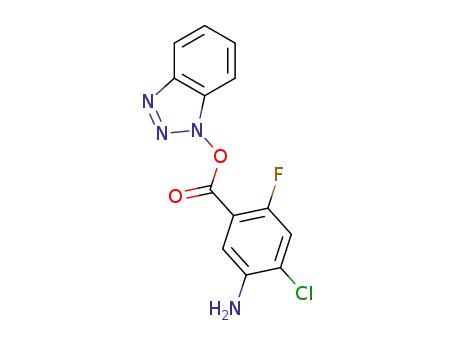 Molecular Structure of 1386981-39-0 (1H-benzo[d][1,2,3]triazol-1-yl 5-amino-4-chloro-2-fluorobenzoate)