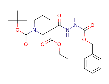 Molecular Structure of 1186019-61-3 (1-tert-butyl 3-ethyl 3-({2-[(benzyloxy)carbonyl]hydrazino}carbonyl)piperidine-1,3-dicarboxylate)