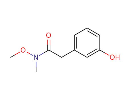 Molecular Structure of 1344214-04-5 (2-(3-hydroxyphenyl)-N-methoxy-N-methylacetamide)