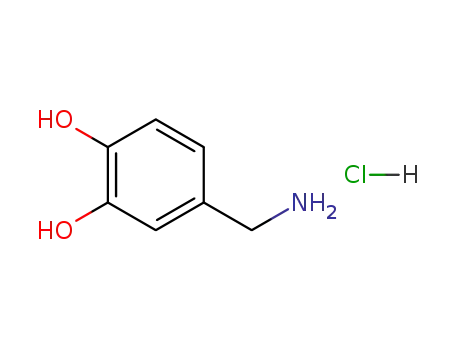 Molecular Structure of 1124-40-9 (1,2-Benzenediol, 4-(aminomethyl)-, hydrochloride)