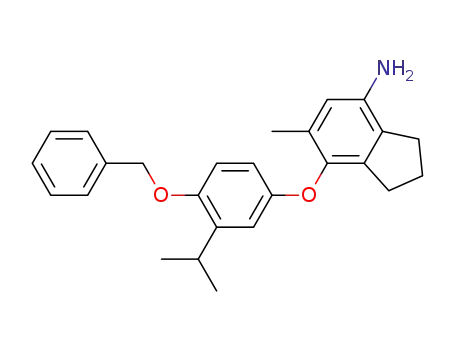 Molecular Structure of 575504-97-1 (1H-Inden-4-amine,
2,3-dihydro-6-methyl-7-[3-(1-methylethyl)-4-(phenylmethoxy)phenoxy]-)