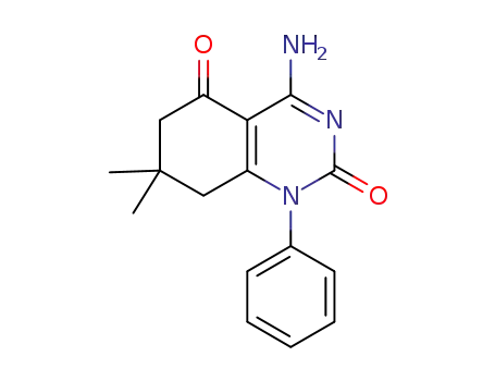 Molecular Structure of 382174-05-2 (4-amino-7,7-dimethyl-1-phenyl-7,8-dihydroquinazoline-2,5-(1H,6H)-dione)