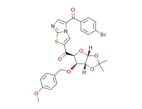3-(1,2-O-isopropylidene-3-O-p-methoxybenzyl-α-D-xylofuranos-5-ulo-5-yl)-5-(p-bromobenzoyl)imidazo[2,1-b]thiazole