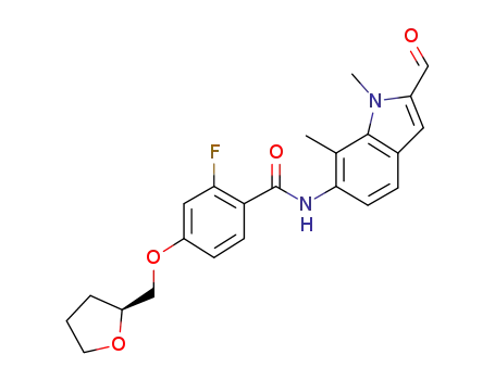 2-fluoro-N-(2-formyl-1,7-dimethyl-1H-indol-6-yl)-4-[(2S)-tetrahydrofuran-2-ylmethoxy]benzamide