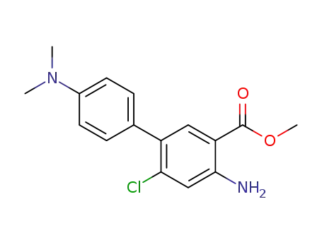 Molecular Structure of 1398332-90-5 (methyl 4-amino-6-chloro-4'-(dimethylamino)-[1,1'-biphenyl]-3-carboxylate)