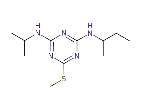 Molecular Structure of 5133-63-1 (1,3,5-Triazine-2,4-diamine,
N-(1-methylethyl)-N'-(1-methylpropyl)-6-(methylthio)-)