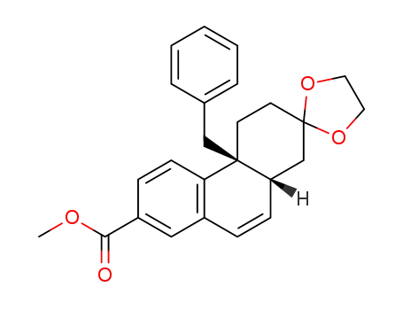 Molecular Structure of 1400926-96-6 ((4a'S,10a'R)-methyl 4a'-benzyl-3',4',4a',10a'-tetrahydro-1'H-spiro[[1,3]dioxolane-2,2'-phenanthrene]-7'-carboxylate)